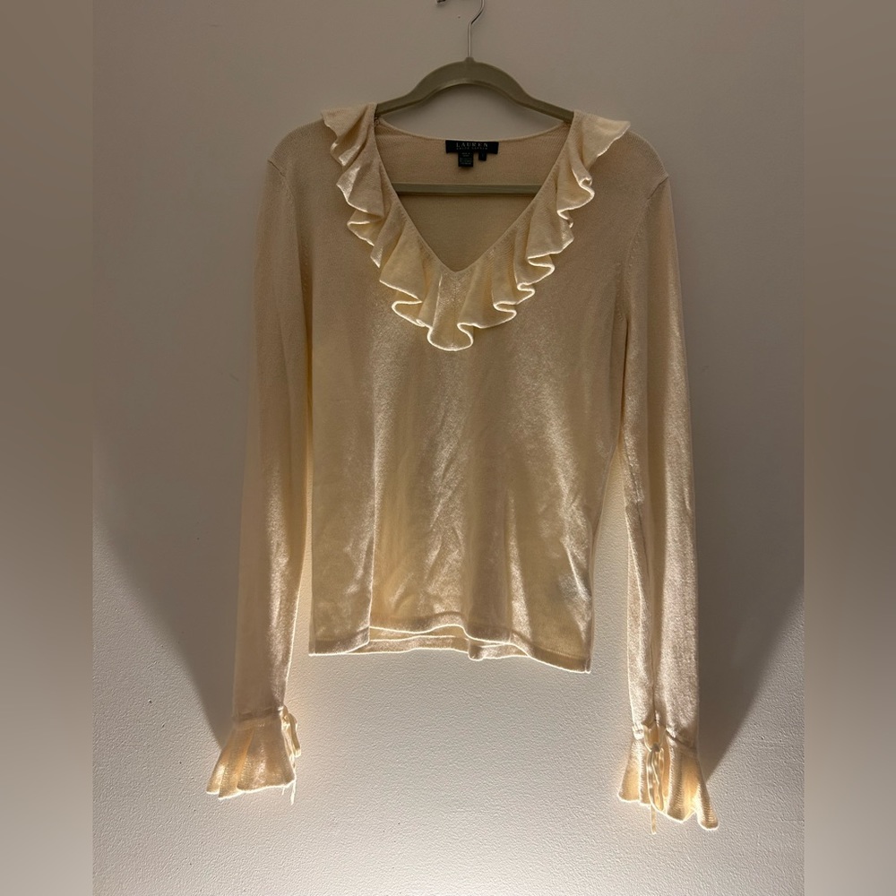 RL Cashmere and Silk LAUREN by RALPH LAUREN Small Women's Blouse